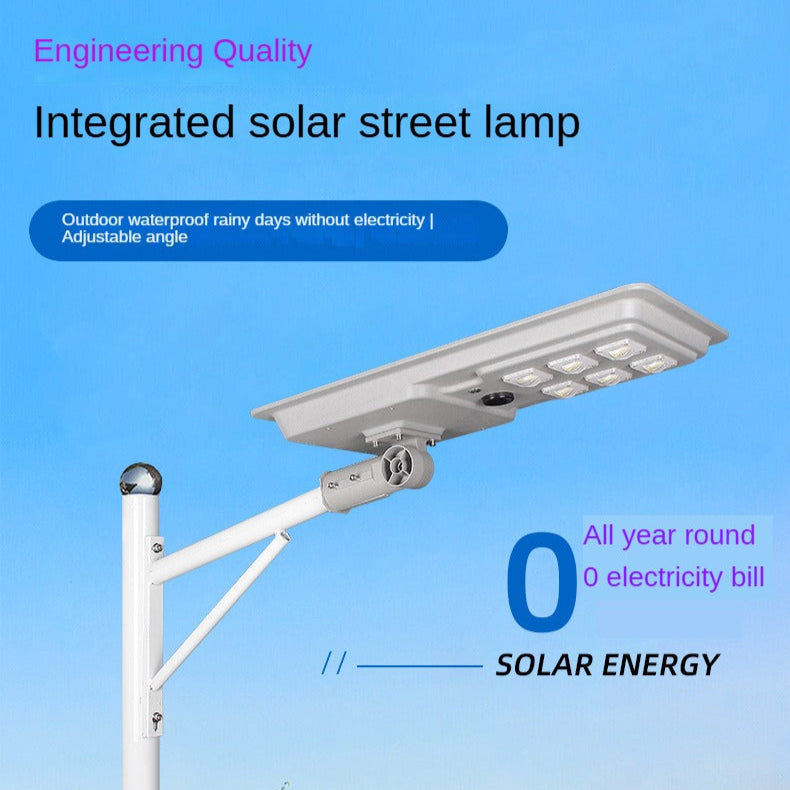 Led Waterproof Outdoor Solar Street Lamp Carbon Steel Material 6 M Community Road Lighting Human Body Induction Street Lamp Integrated Solar Energy Street Lamp Head