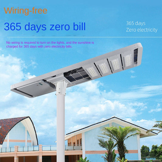 Solar Integrated Street Lamp Outdoor Waterproof 100w80w Lamp Holder Municipal Engineering Hollow Solar Street Lamp Die-Cast Aluminum Shell